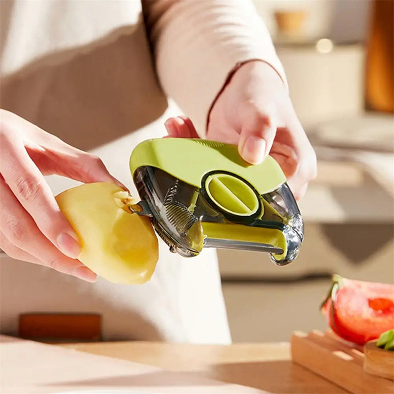 SliceMaster 3000: Your Ultimate 3-in-1 Stainless Steel Kitchen Companion