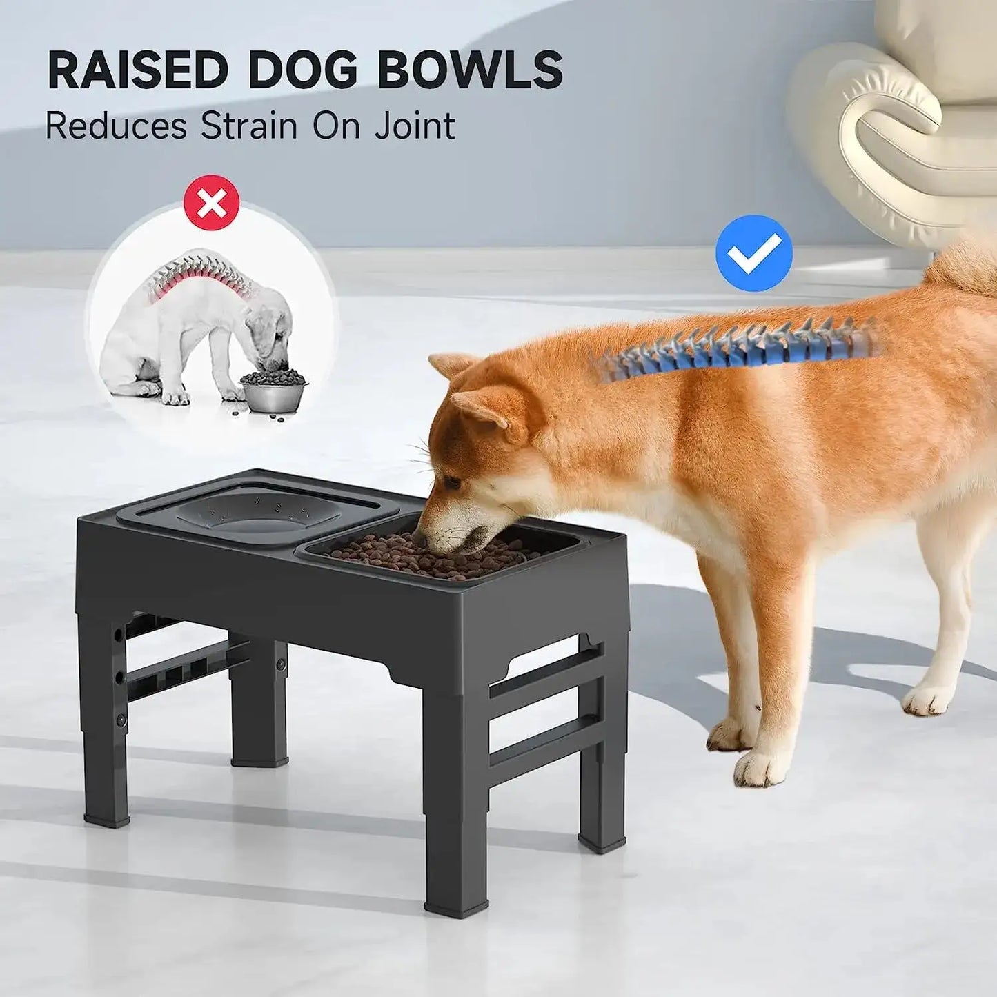 FlexiFeed: The Ultimate Adjustable Dining Solution for Your Furry Friend!"